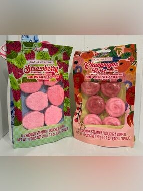 BatheLOSOPHY Strawberry & Champagne Rose Pink Shower Steamers